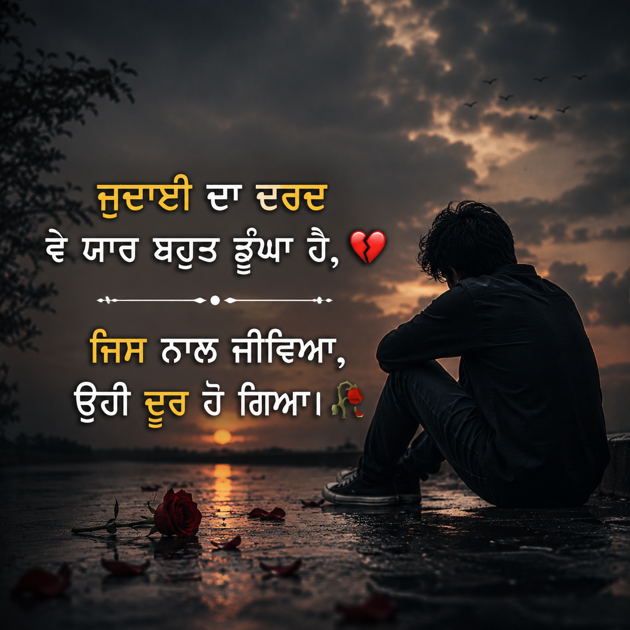 Punjabi Shayari Sad – Judai Te